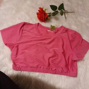 Smoothez Crop Top Pink Cropped T-Shirt Nwt Xxl Teens (A)
